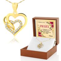 NASZYJNIK SERCE POZŁACANE prezent dla niej dla żony na DZIEŃ KOBIET