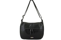 Pojemna torebka na ramię z kieszenią - Czarna