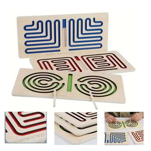 Trening Prawej i Lewej Półkuli Mózgu 3 tablice drewniane do treningu motory na Arena.pl