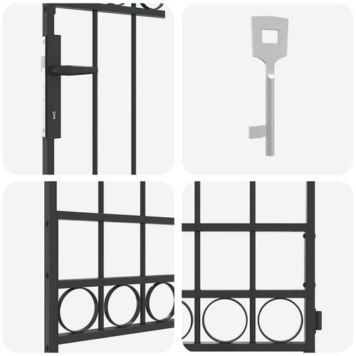 Brama ogrodzeniowa Szary 89 x 200 cm Stal na Arena.pl