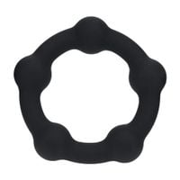 beaded silicone cockring - m - 35mm - black