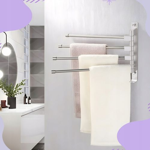 WIESZAK NA RĘCZNIKI ŁAZIENKOWY OBROTOWY ALUMINIOWY ŚCIENNY DO ŁAZIENKI na Arena.pl