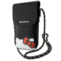 hello kitty torebka hkowbpsckek czarny/black leather hiding kitty cord