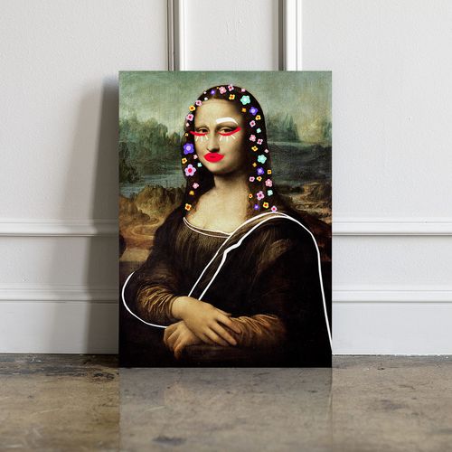 Obraz na płótnie Mona Lisa w kwiatach 70x100 cm na Arena.pl