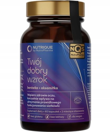 Suplement na wzrok - Twój dobry wzrok Borówka - 60 kapsułek Nutrique na Arena.pl