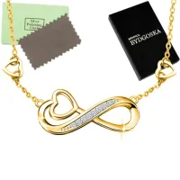 ZŁOTY NASZYJNIK SERCE ŁAŃCUSZEK damski ZAWIESZKA SREBRO 925 NIESKOŃCZONOŚĆ