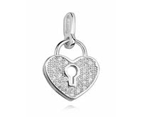 RODOWANY SREBRNY WISIOREK SERCE KŁÓDKA CYRKONIE