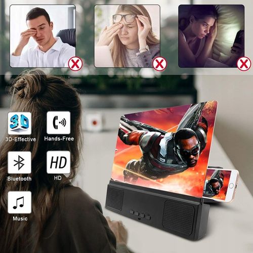 Szkło Powiększające Lupa 3D Ekran 12 Głośnik Bluetooth 2w1 Składany Uchwyt na Arena.pl