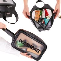 Kosmetyczka podróżna przezroczysta transparentna wodoodporna washbag duża