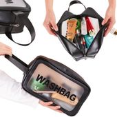 Kosmetyczka podróżna przezroczysta transparentna wodoodporna washbag duża