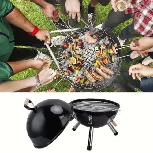 GRILL KOPUŁOWY OGRODOWY ZAMYKANY GRIL Z POKRYWKĄ WĘGLOWY BRYKIET na Arena.pl