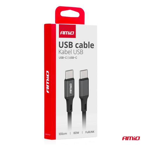 CAR Kabel USB-C do USB-C AMiO, Power Delivery, 1m na Arena.pl
