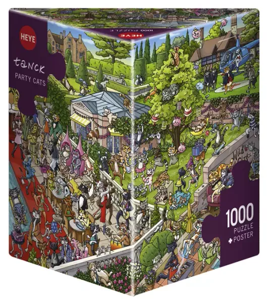 Puzzle 1000 elementów. Kocia impreza (puzzle+ plakat) zdjęcie 1