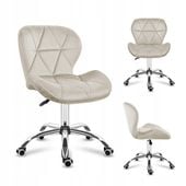 Fotel biurowy obrotowy MARK ADLER beżowy welurowy tapicerowany do