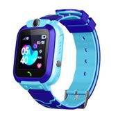 SMARTWATCH DLA DZIECI Q12 NIEBIESKI PL WODOODPORNY ROZMOWY SMS SOS GPS