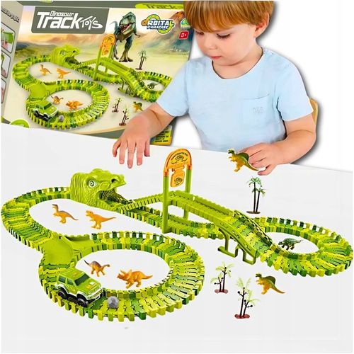 MEGA TOR WYŚCIGOWY DINO PARK DINOZAURÓW 169 EL DINOZAURY SAMOCHODZIK TOR na Arena.pl