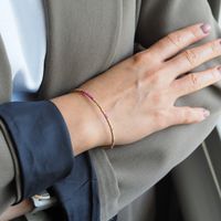 Bransoletka urodzeniowa lipiec - rubin złoty hematyt i srebro złocone
