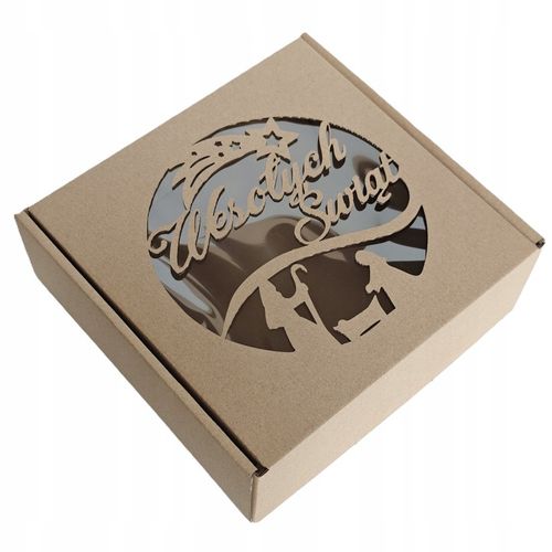 Pudełko Świąteczne WESOŁYCH ŚWIĄT z okienkiem 200x200x70 10 sztuk na Arena.pl