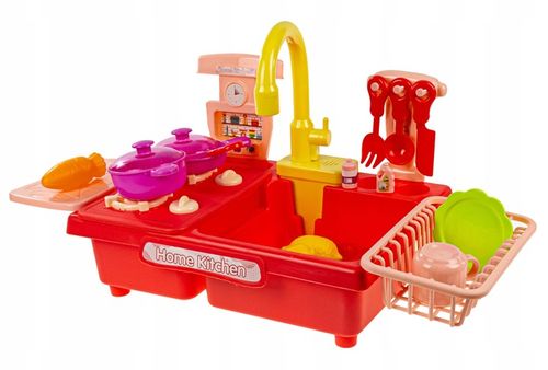 KUCHNIA ZLEW Z WODĄ DLA DZIECI KRAN NA BATERIE PALNIKI AKCESORIA WARZYWA na Arena.pl