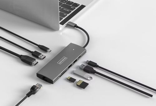 HUB USB-C Przejściówka ADAPTER 9w1 HDMI Gigabit Ethernet Macbook Pro Air M3 na Arena.pl
