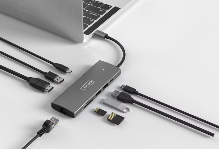 HUB USB-C Przejściówka ADAPTER 9w1 HDMI Gigabit Ethernet Macbook Pro Air M3 zdjęcie 4