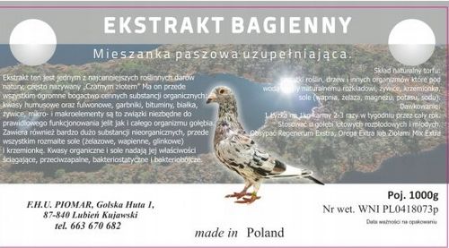 Ekstrakt Bagienny Mikro Elementy dla gołębi PIOMAR na Arena.pl
