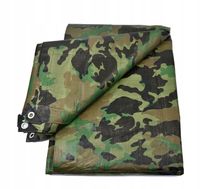 PLANDEKA 4X5 m TARP MORO MASKUJĄCA KAMUFLAŻOWA WZMACNIANA MOCNA PŁACHTA