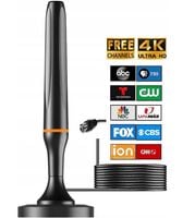 Antena wewnętrzna TV HDTV 4K 1080p z podstawą magnetyczną