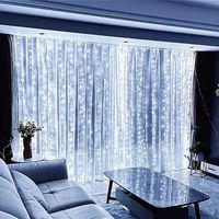 GIRLANDA KURTYNA ŚWIETLNA OKIENNA 3X3M  ZIMNY KOLOR