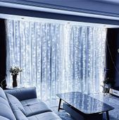 GIRLANDA KURTYNA ŚWIETLNA OKIENNA 3X3M  ZIMNY KOLOR