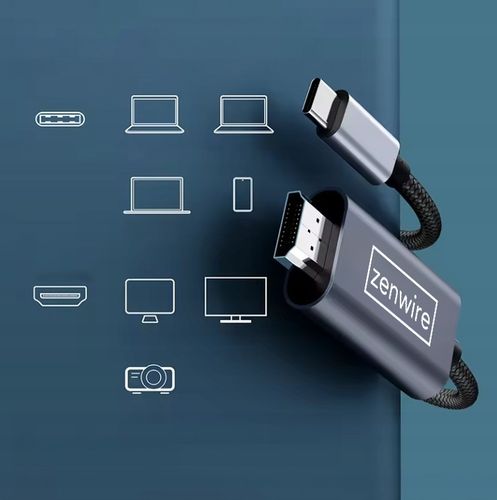 Kabel Adapter Przejściówka USB-C HDMI 4K 60Hz MHL DEX do Telefonu Macbooka na Arena.pl