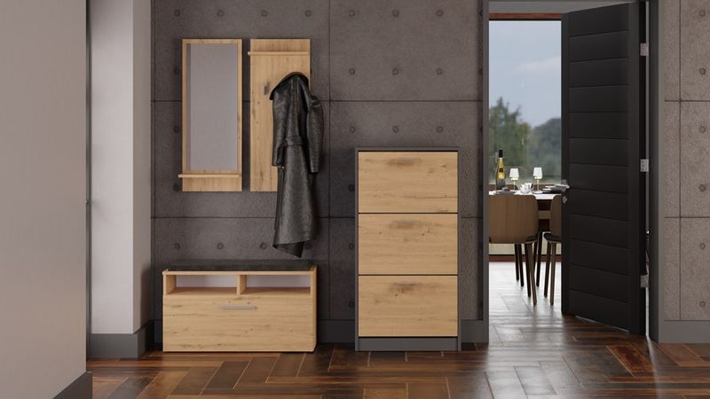 SZAFKA NA BUTY PAULA ANTRACYT/ARTISAN zdjęcie 5