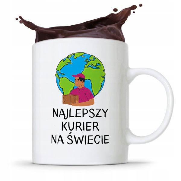 Kubek Prezent Dla Kuriera Najlepszy Na Świecie Z Nadrukiem Ze Zdjęciem zdjęcie 1