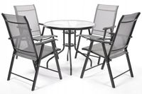 Zestaw mebli ogrodowych stolik + 4 krzesła składane komplet meble SOLANO