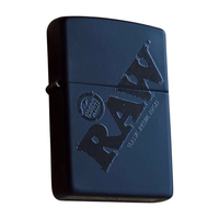 zapalniczka benzynowa zippo raw black czarne logo