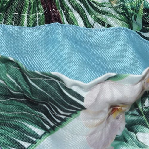 Torebka Sakiewka Błękitna z Motywem Tropikalnych Liści i Orchidei – Handmade na Arena.pl