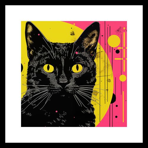 Plakat 30x30cm Neonowy Kocur na Arena.pl