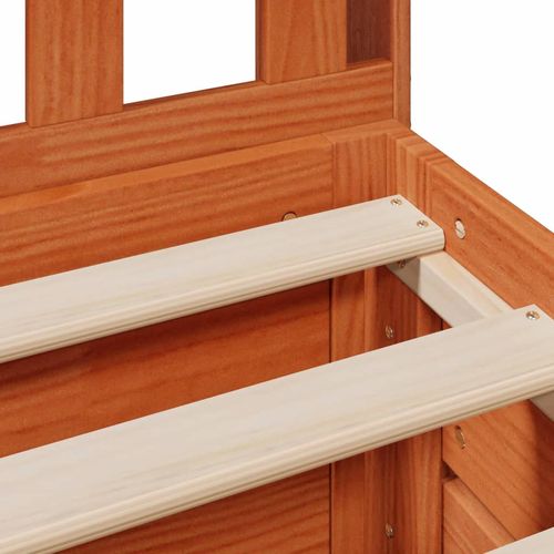 Łóżko z regałem, bez materaca, woskowy brąz, 75x190 cm, sosnowe na Arena.pl