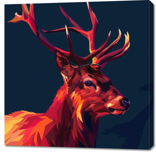 Obraz 90x90cm Jeleń w Geometrii zdjęcie 1