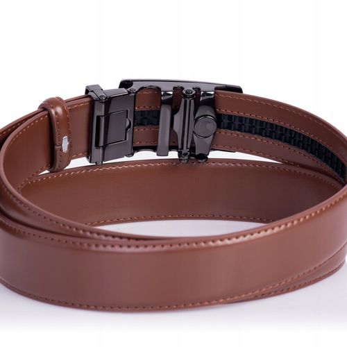 Pasek SKÓRZANY Męski Automat JASNY BRĄZOWY spodni na Arena.pl