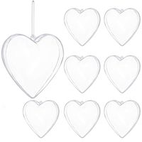 Bombki akrylowe 12cm serce plastikowe decoupage zestaw 8 szt.