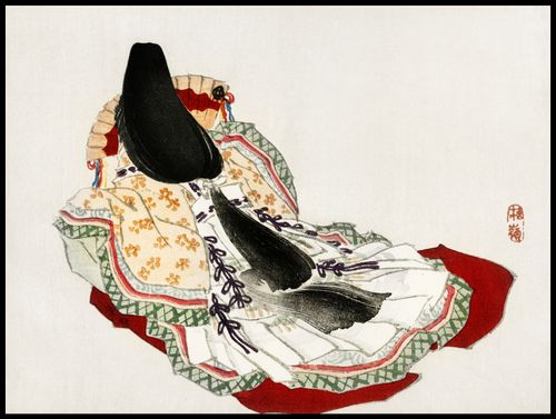 Plakat 100x75cm A Lady in a Kimono, Bairei Japoński Vintage do Salonu na Arena.pl