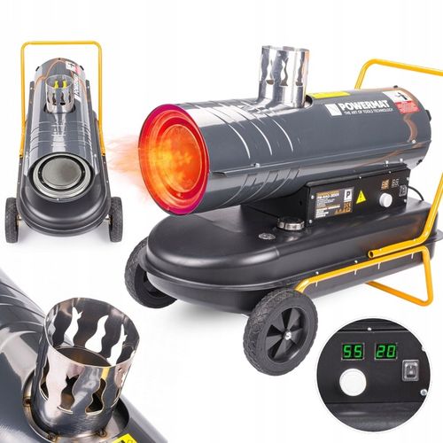 NAGRZEWNICA OLEJOWA SPALINOWA 30KW TERMOSTAT PIEC DMUCHAWA FARELKA ON LCD na Arena.pl