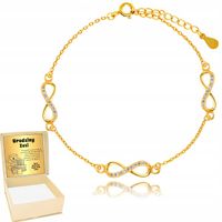 Złota bransoletka 925 Nieskończoność Grawer