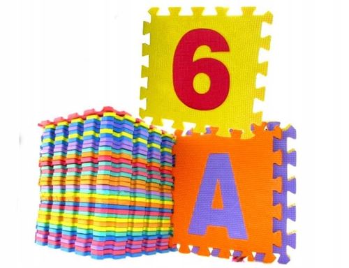 DUŻE PUZZLE EDUKACYJNE PIANKOWE DLA DZIECI CYFRY I LITERY MATA 36 ELEMENTÓW na Arena.pl