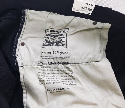 Męskie jeansy Levi's 512 Big&Tall 165240040 czarne Levisy oryg. - W50/L34 na Arena.pl