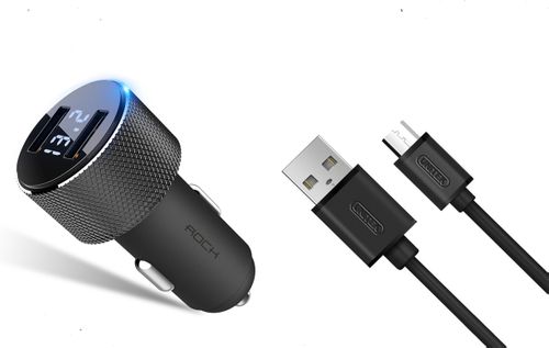 ROCK Ładowarka Samochodowa 2x USB 3,4A KABEL MICRO na Arena.pl