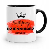 Kubek Czarny Prezent Dla Dziennikarza Reportera Z Nadrukiem Ze Zdjęciem