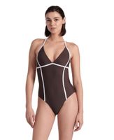 Strój kąpielowy damski na basen Arena Women's Pro_File Tie Back Sepia D36|S