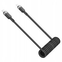 2 x Kabel Acefast C14-03 USB-C - USB-C sprężynowy 480Mb/s 3A 1.2m - czarny